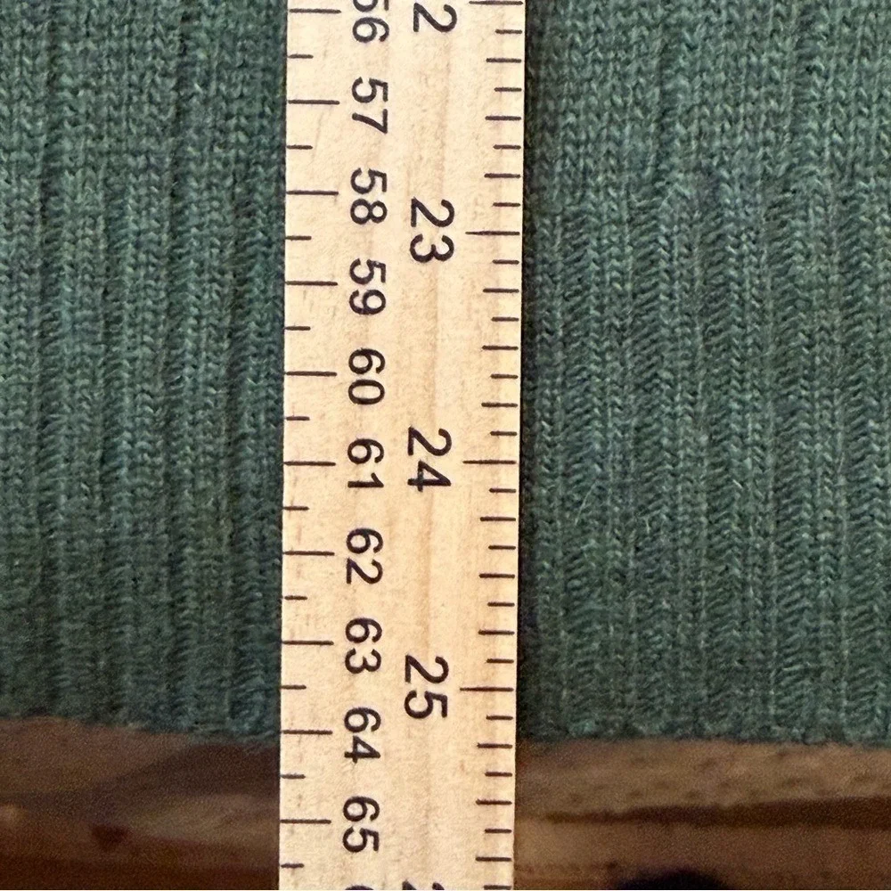 J.Crew Cable Knit Wool Cashmere Angora Preppy Women Size M Green Vintage Y2K